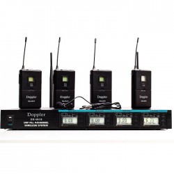 DM-404B 4lü Yaka Telsiz Mikrofon Çift Anten 9x8 Kanal Dijital - 1