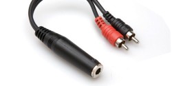 1/4&prime;&prime; TRS (F) <-> Dual RCA (M) Stereo Breakout kablo (Erkek) YPR-257 - 1