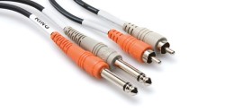 Dual 1/4'' TS (M) - RCA (M) Balanssız kablo 6 mt (Erkek) CPR-206 - 1