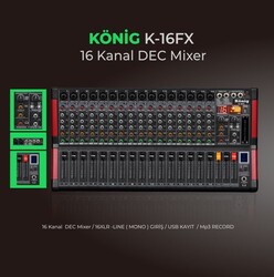 K-16FX 16 Kanal Deck Mikser - 1