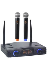 K-312 Çift El İki Kanal Uhf Telsiz Mikrofon - 1