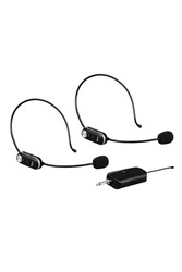 K-506 Şarjlı Telsiz Kablosuz Çiftli Headset Kafa Mikrofon - 1