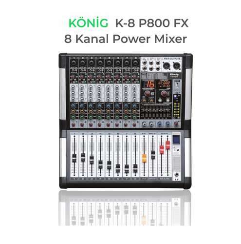 König K-8P 800FX 8 KANAL POWER MİXER 2X500W En iyi Fiyat