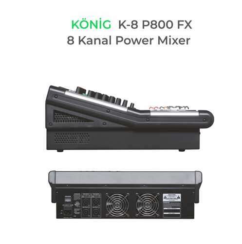 König K-8P 800FX 8 KANAL POWER MİXER 2X500W En iyi Fiyat
