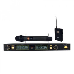 R 202 E-Y İki Kanal UHF Telsiz Mikrofon - 1